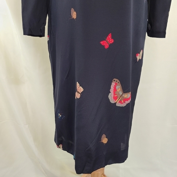 Vintage Hanae Mori black butterfly dress size 10 - Picture 6 of 12